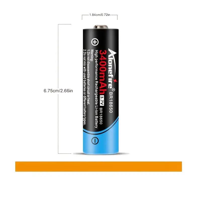 18650 3400mAh 3.7v Batteries - 2 pack