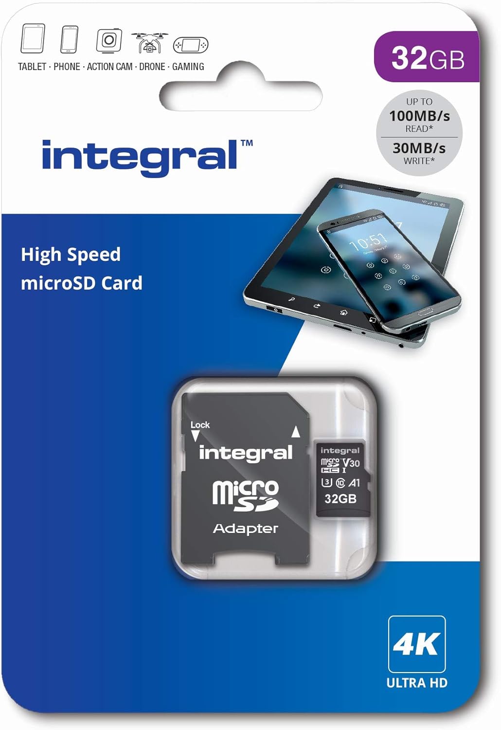 Intergal Memory 32GB MicroSDXC Premium High Speed Memory Card