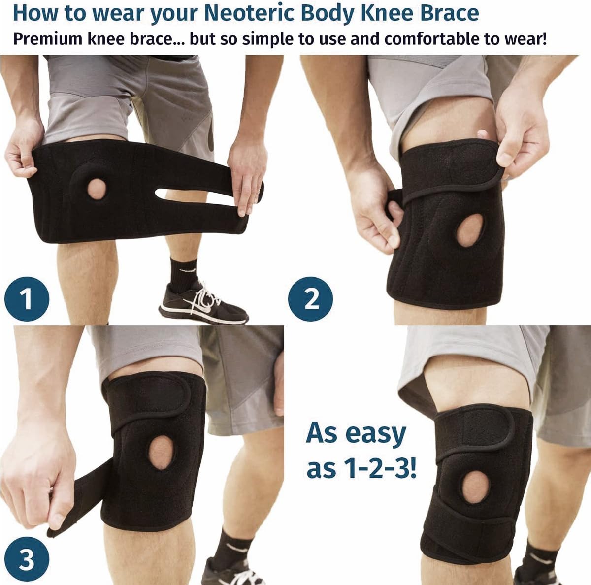 Beschoi Knee Brace - Breathable, Adjustable for ACL injuries