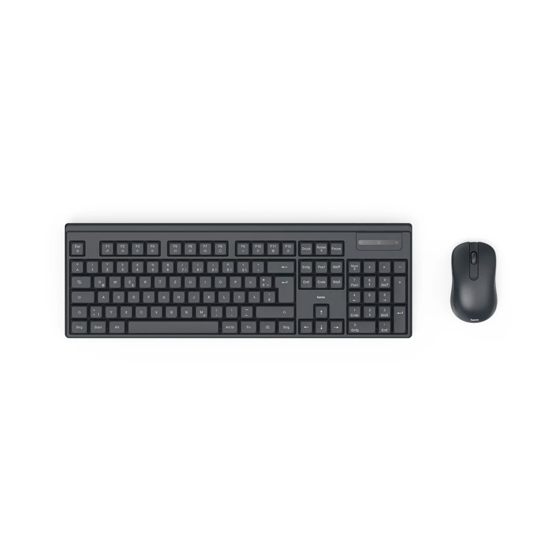 Hama “WKM-100” Wireless Keyboard with Mouse, Wireless, Batteries, black, QWERTY UK