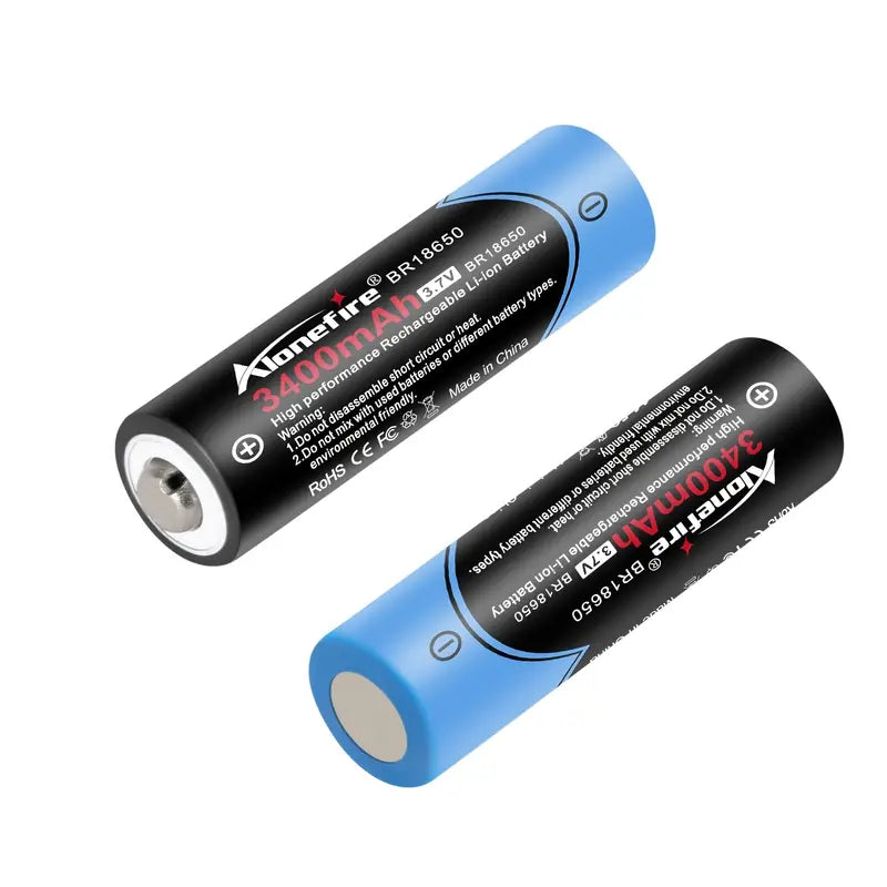 18650 3400mAh 3.7v Batteries - 2 pack