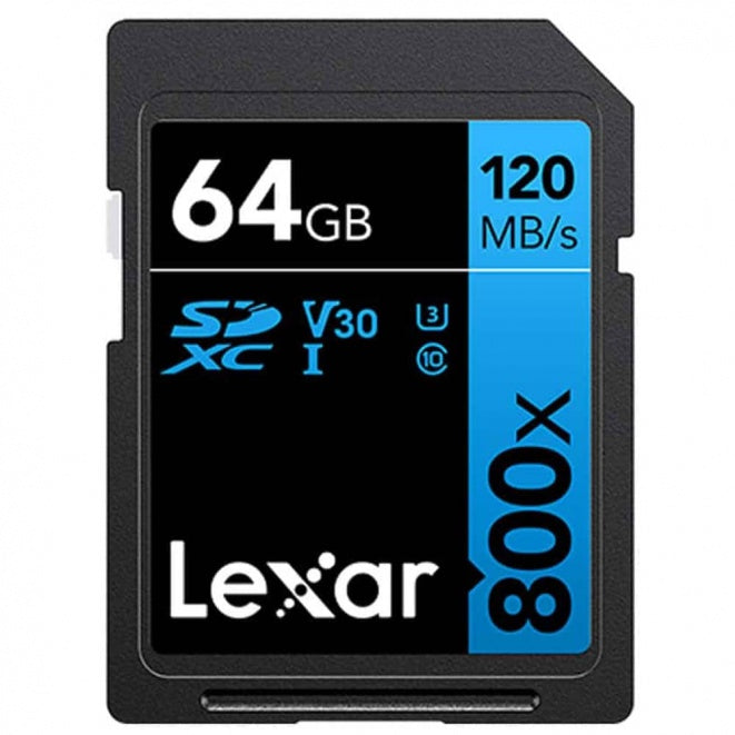 Lexar 64GB SDXC Blue Series UHS-1 800x V30 Memory Card