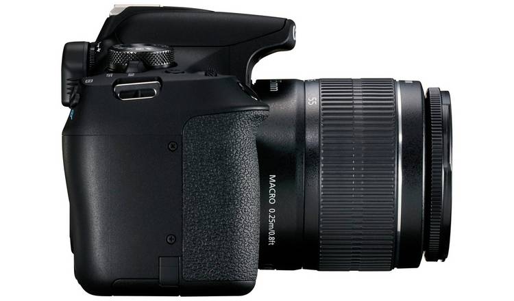 Canon EOS 2000D Digital SLR Camera with 18-55mm IS II Lens - Product Photo 2 - Side view of the camera with lens attached