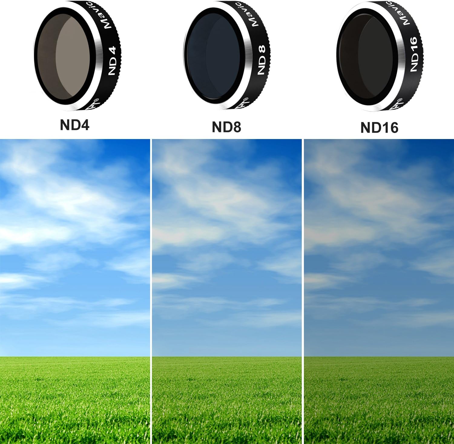 K&F Concept DJI Mavic Air Lens Filters (6 Pack) ND4, ND8, ND16, ND4/CPL, ND8/CPL, ND16/CPL UHD Glass and Aluminum Thread Frame