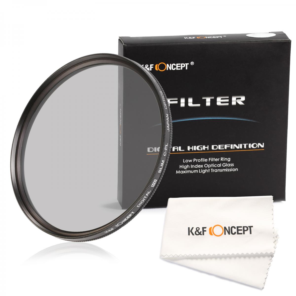 K&F Concept 55mm circular polarising filter CPL polarisation filter