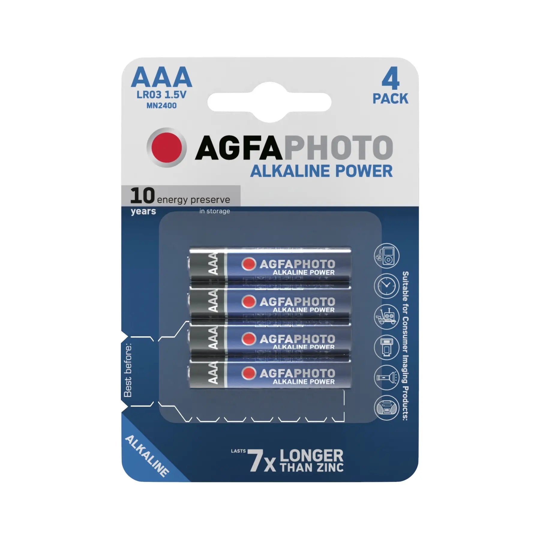 AgfaPhoto Alkaline AAA Batteries 4 pack