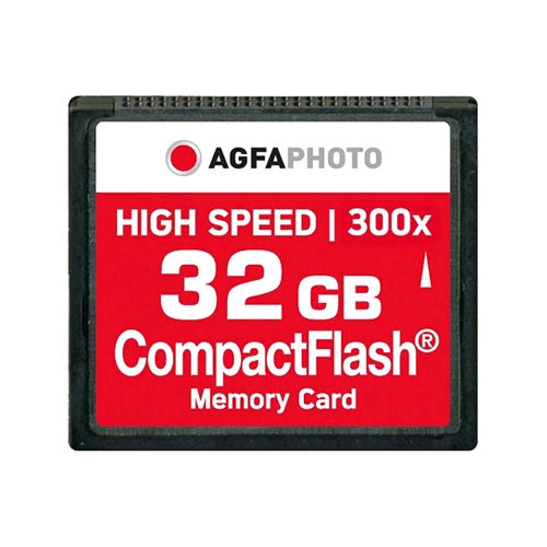 AgfaPhoto Compact Flash CF card 32GB High Speed 300x front angle