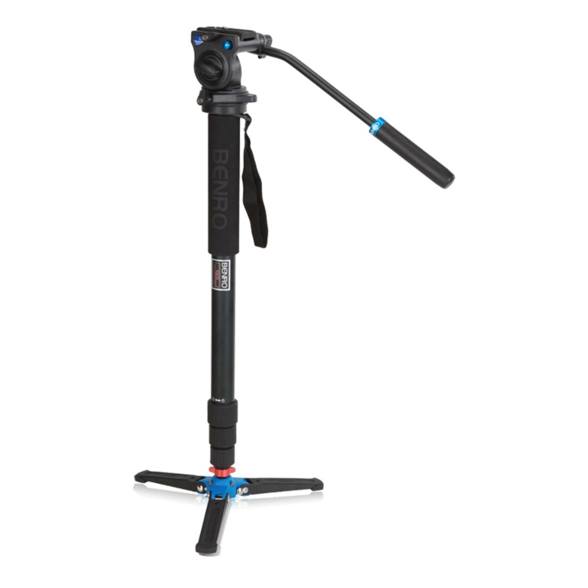 Benro A38TDS2 Video Monopod Kit side angle with feet extended