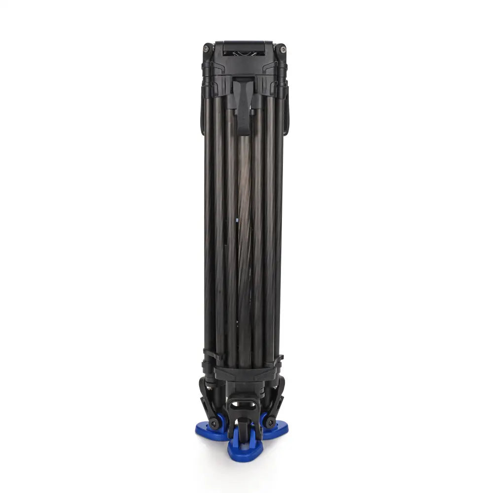 Black tripod stand on a white background