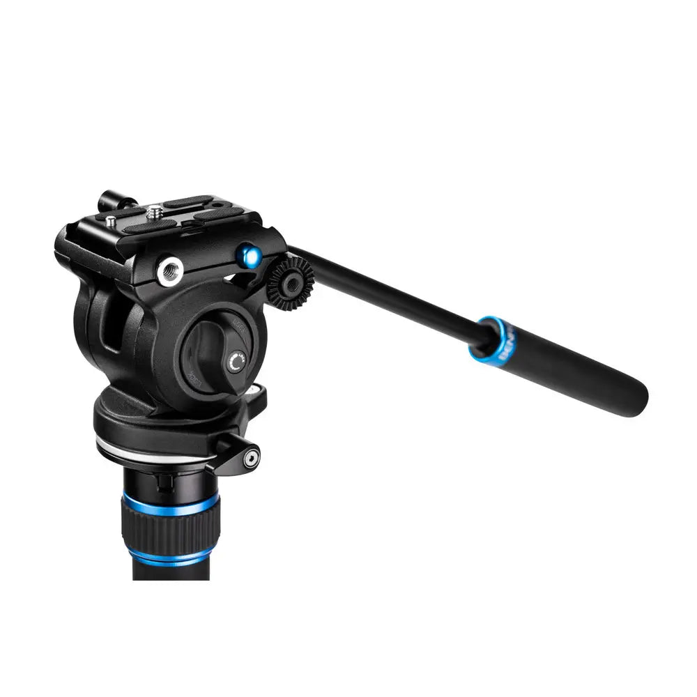 Benro MCT28AF Alu Connect Monopod Kit - Lever Leg Lock - 3 Leg Base - S2PRO Head close up of head