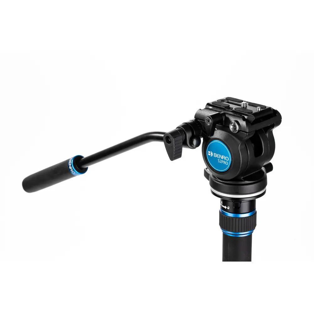 Benro MCT28AF Alu Connect Monopod Kit - Lever Leg Lock - 3 Leg Base - S2PRO Head head close up