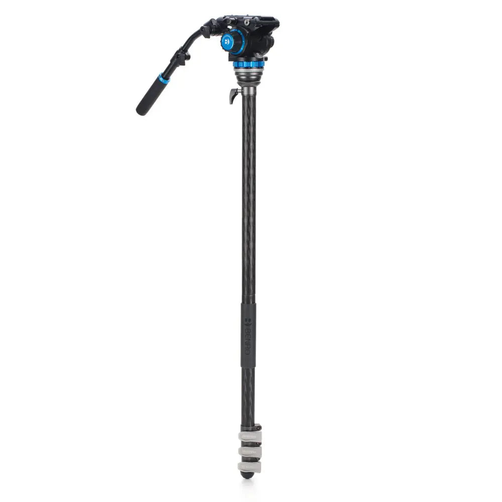 Camera tripod on a white background