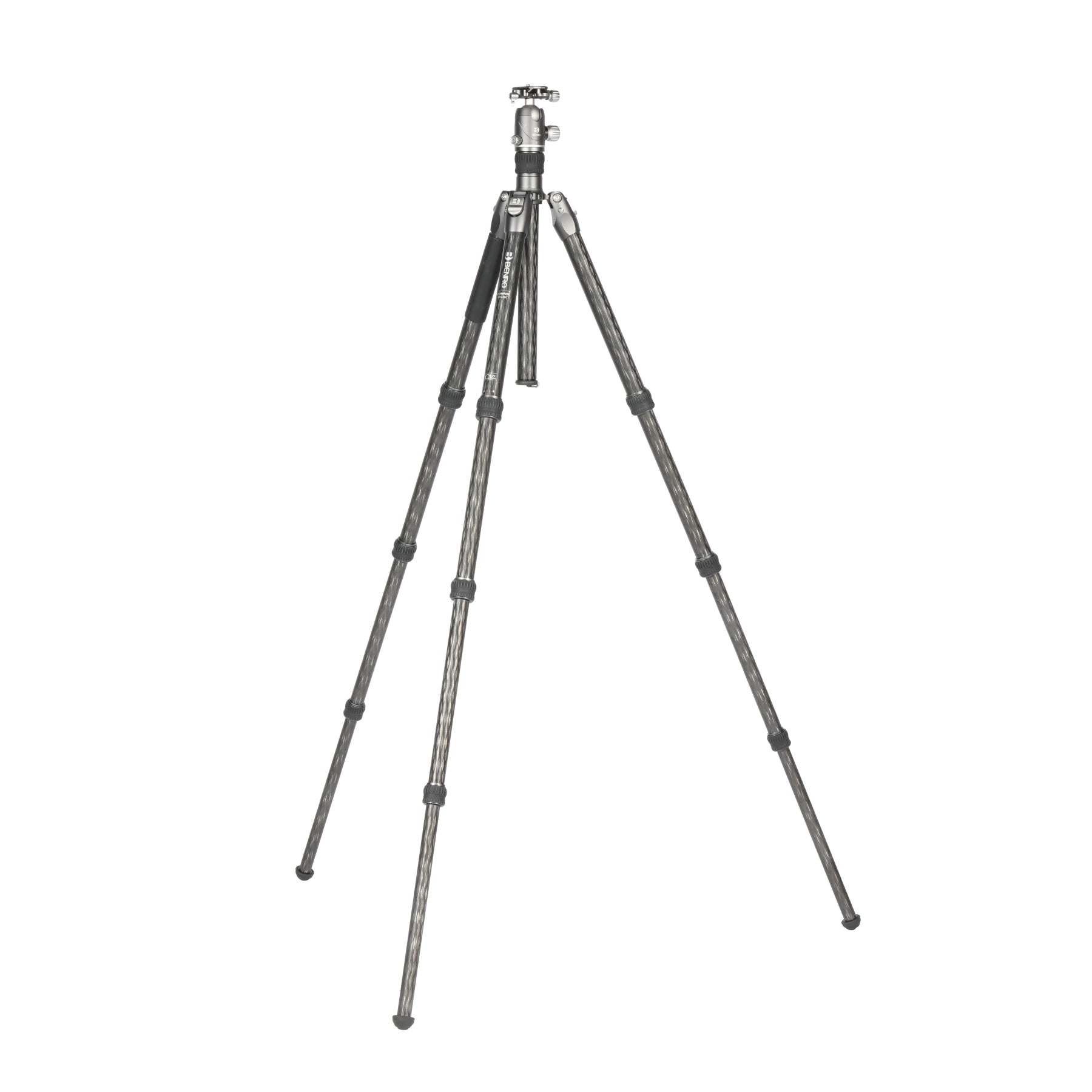 Benro Rhino Carbon Fiber Travel Tripod with VX30 Head FRHN34CVX30 side angle with legs extended