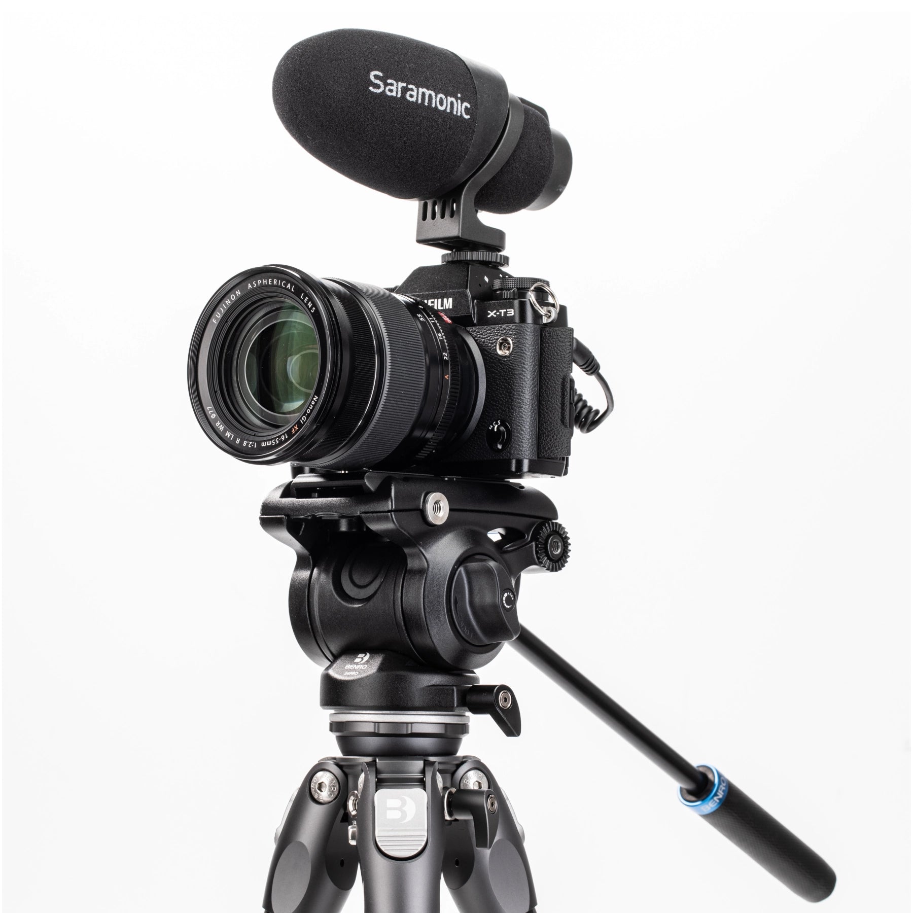 Benro Tortoise 24CLV Carbon Fibre Video Tripod with S4PRO Video Head Kit with camera attached