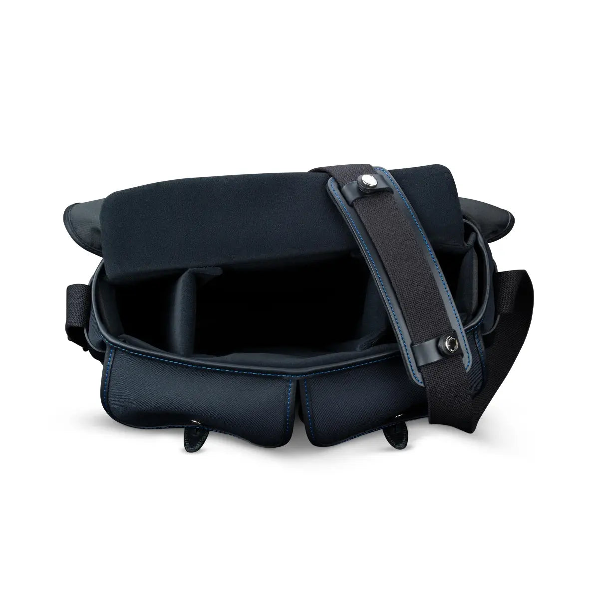 Black pet carrier with straps on a white background