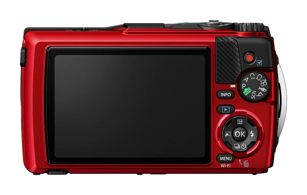 OM System TG-7 Tough Digital Camera - Red with Olympus PT-059 Underwater Housing