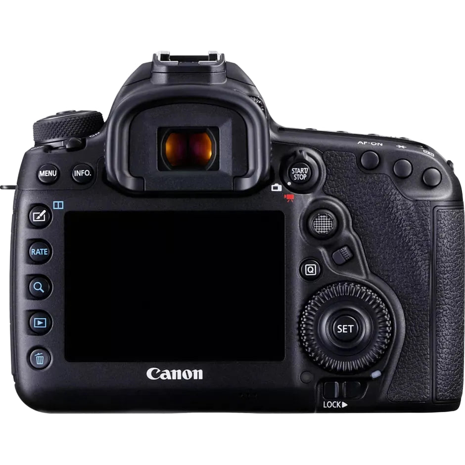Canon camera back with control buttons and screen on a white background