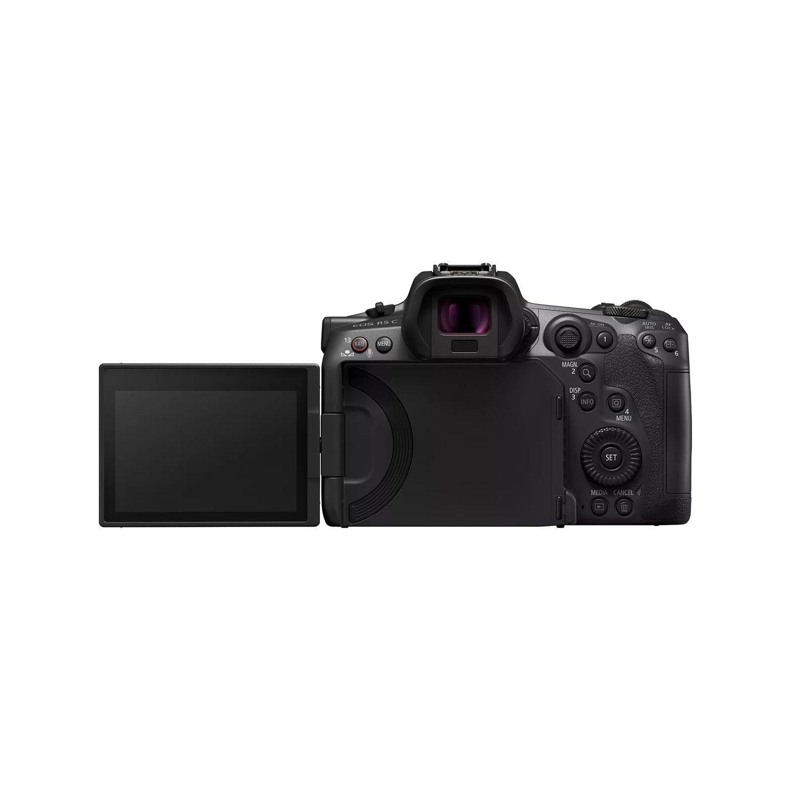 Canon EOS R5C Cinema EOS Full Frame Mirrorless Cinema Camera back with screen rotated