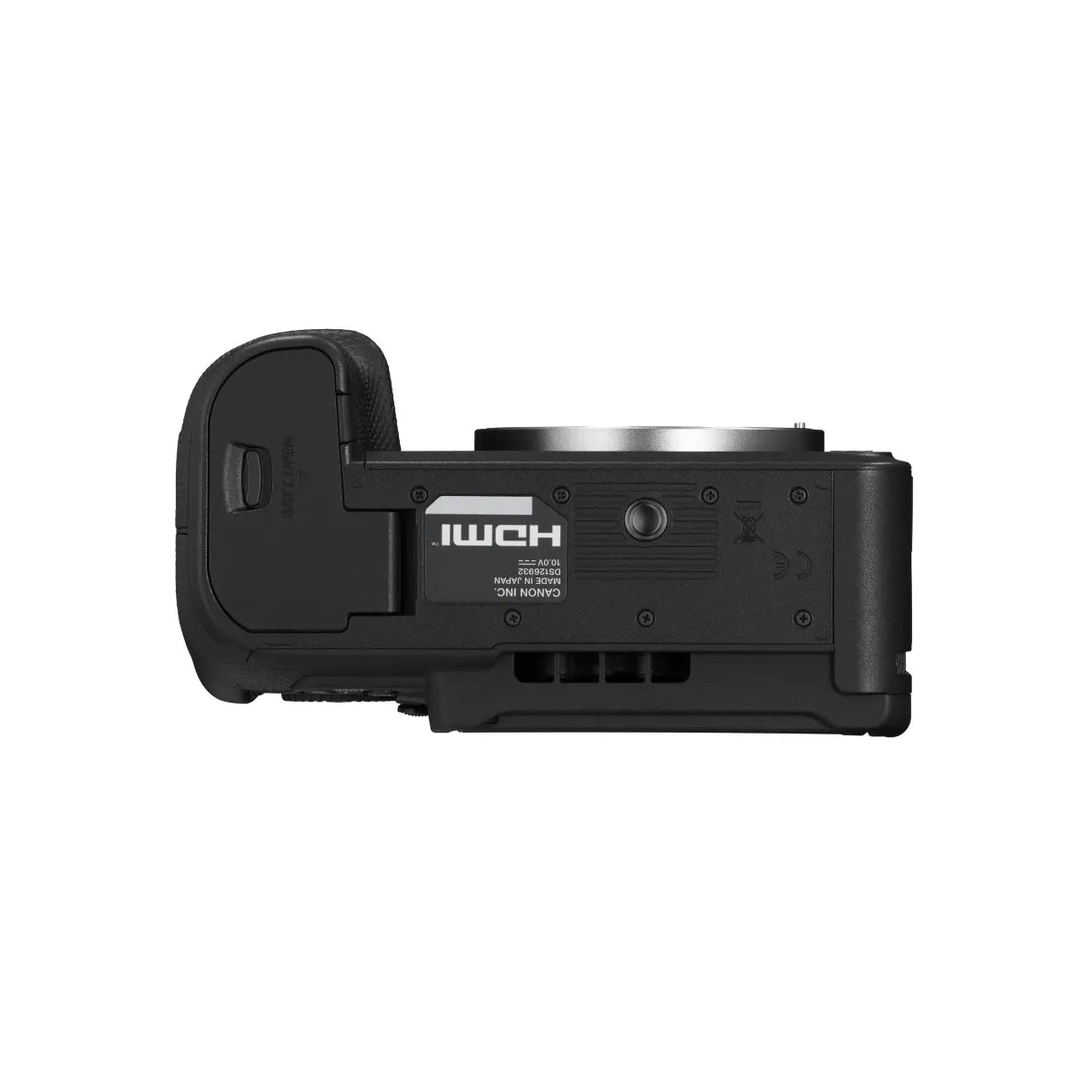 Black camera grip with IWC logo on a white background