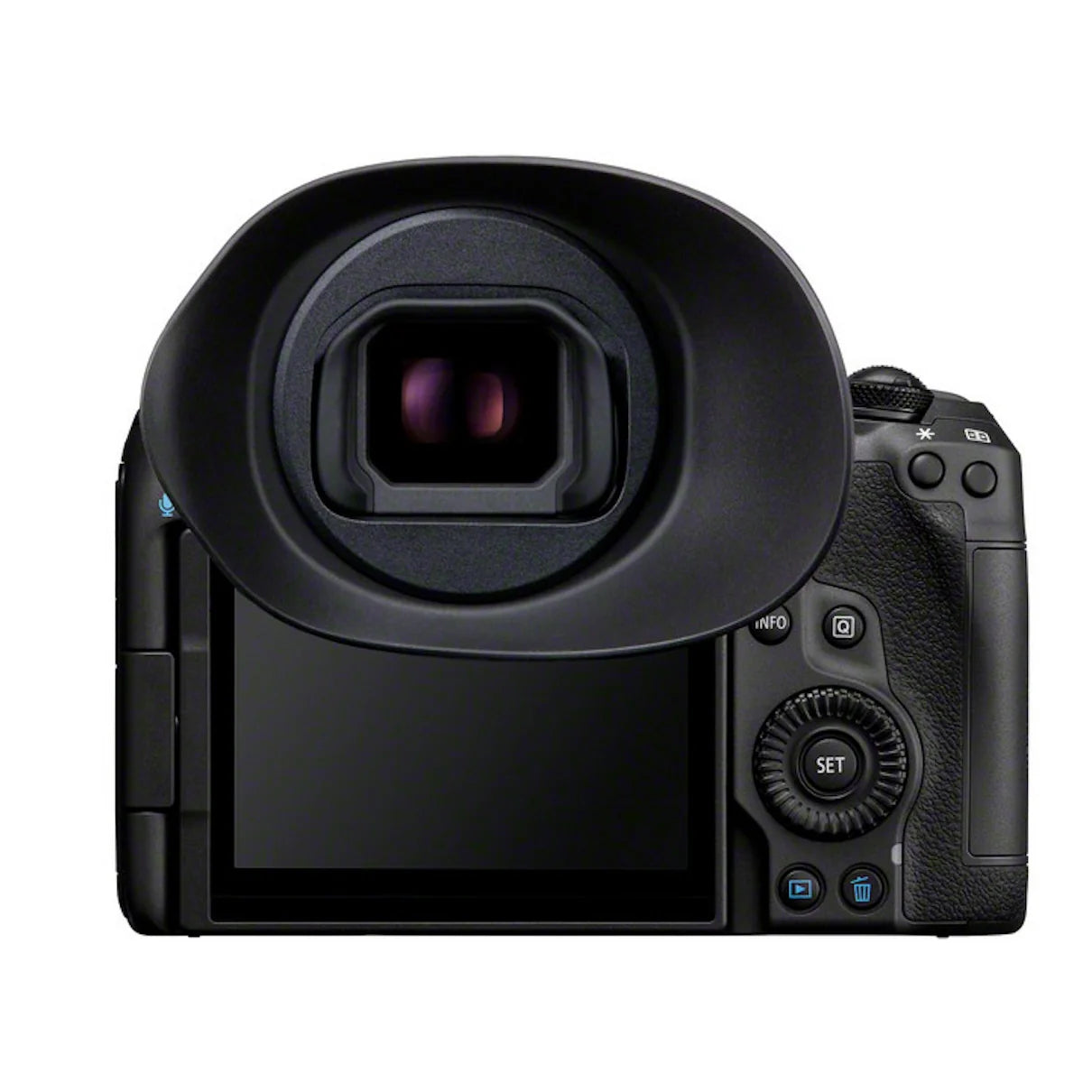 Canon ER-KE Large Eyecup for EOS R5 Mark II product photo attached to camera