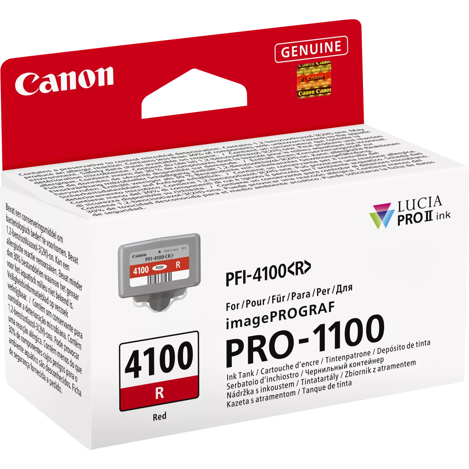 Canon LUCIA PRO II PFI-4100R Red Ink Cartridge for PRO-1100 Printer
