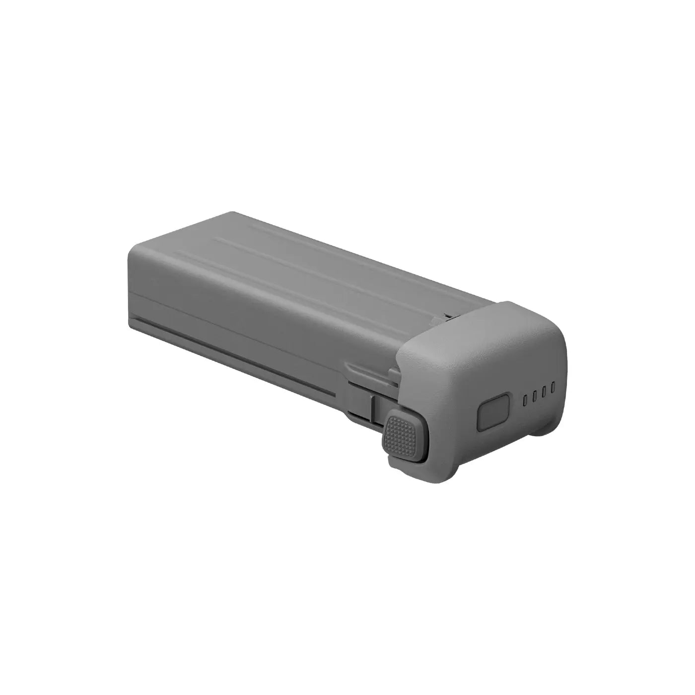 Gray rectangular battery pack on a white background