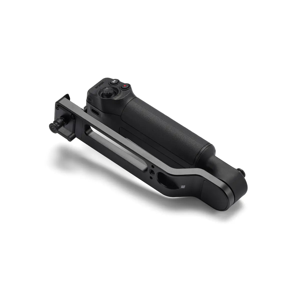 Black metal component on a white background