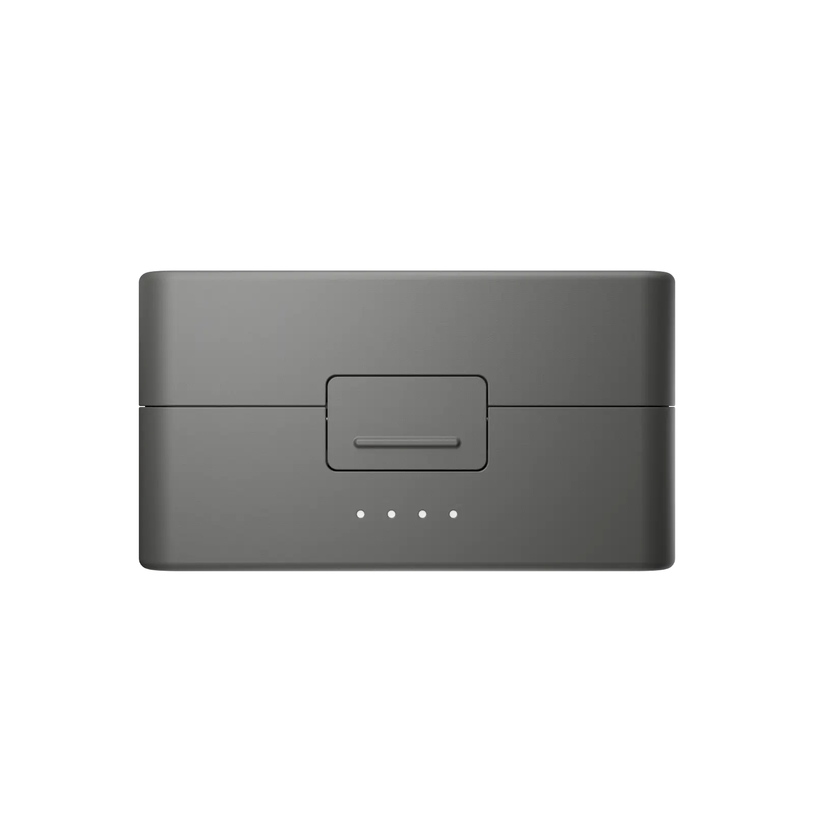 Black rectangular power bank with battery indicator on a white background