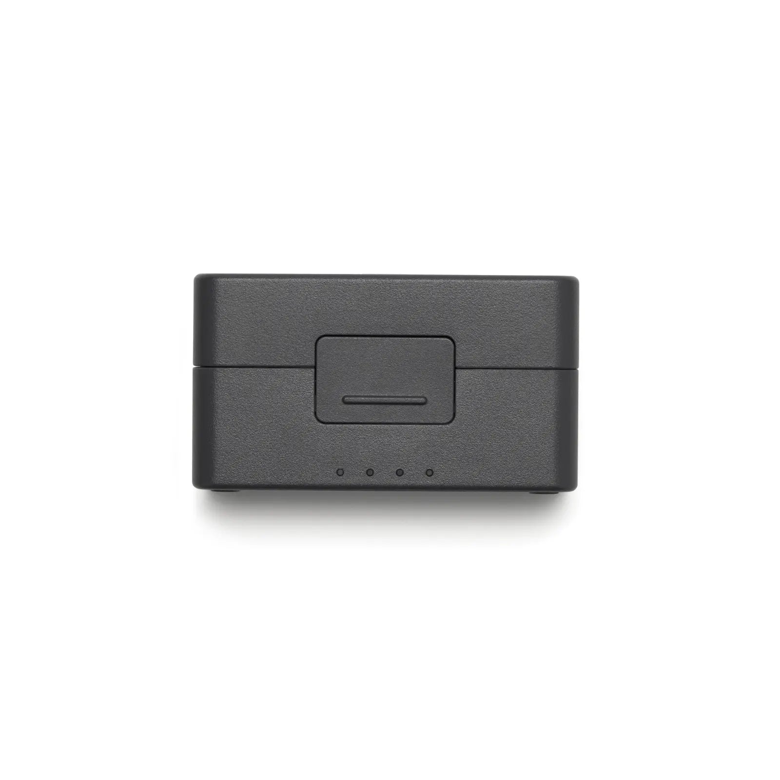 Black rectangular battery pack on a white background