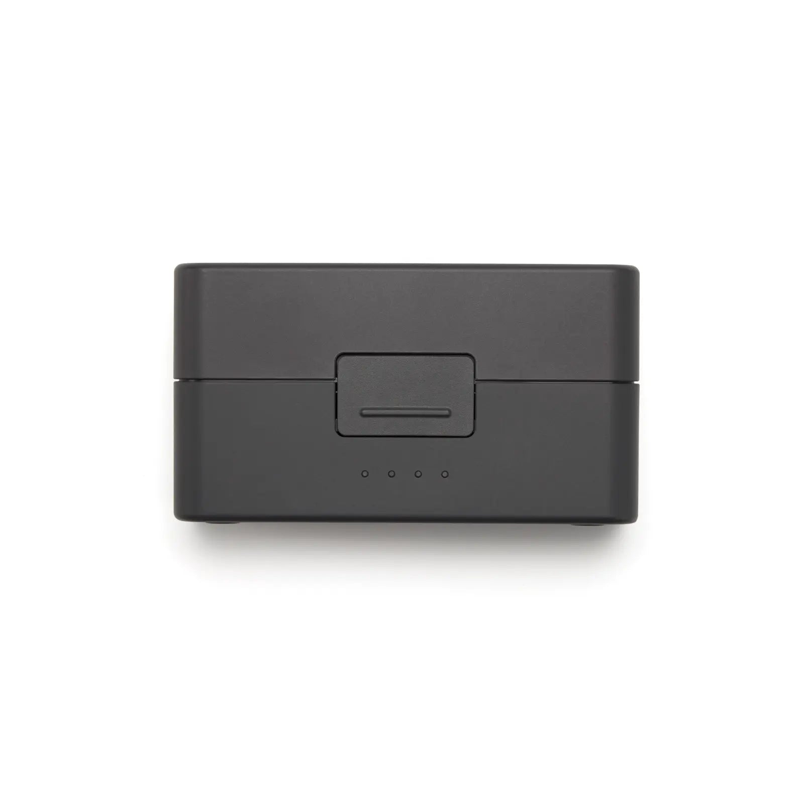 Black rectangular power bank on a white background