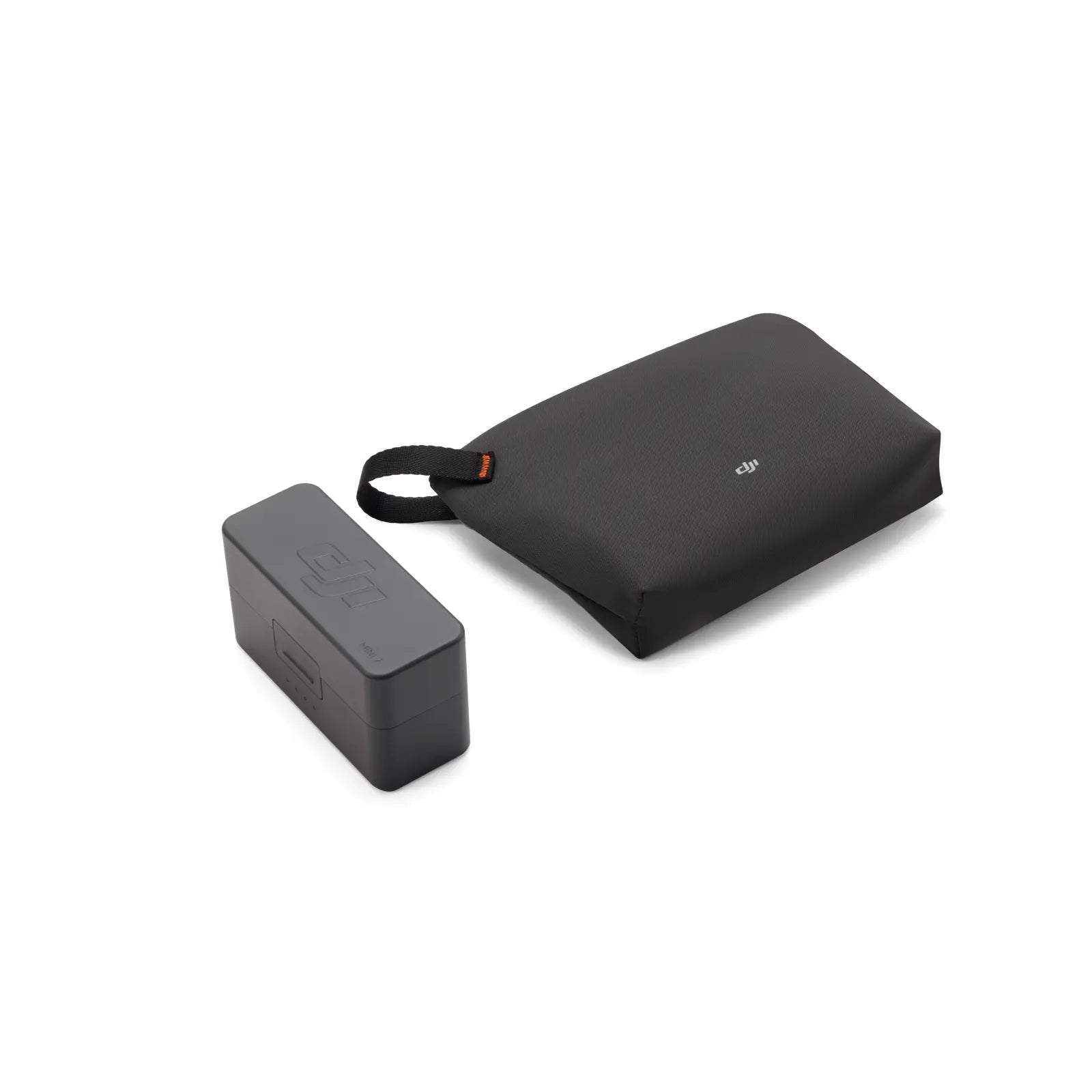 Two black rectangular items on a white background