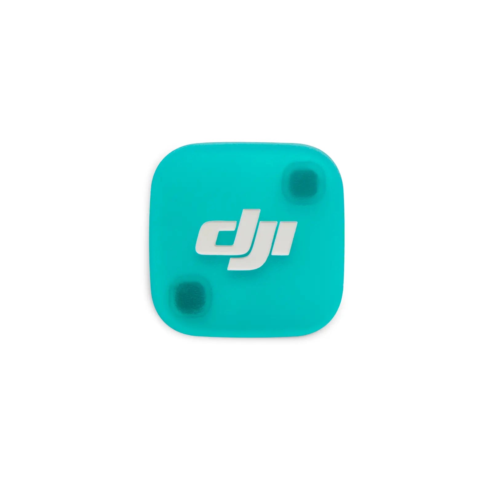 Teal square with DJI logo on a white background