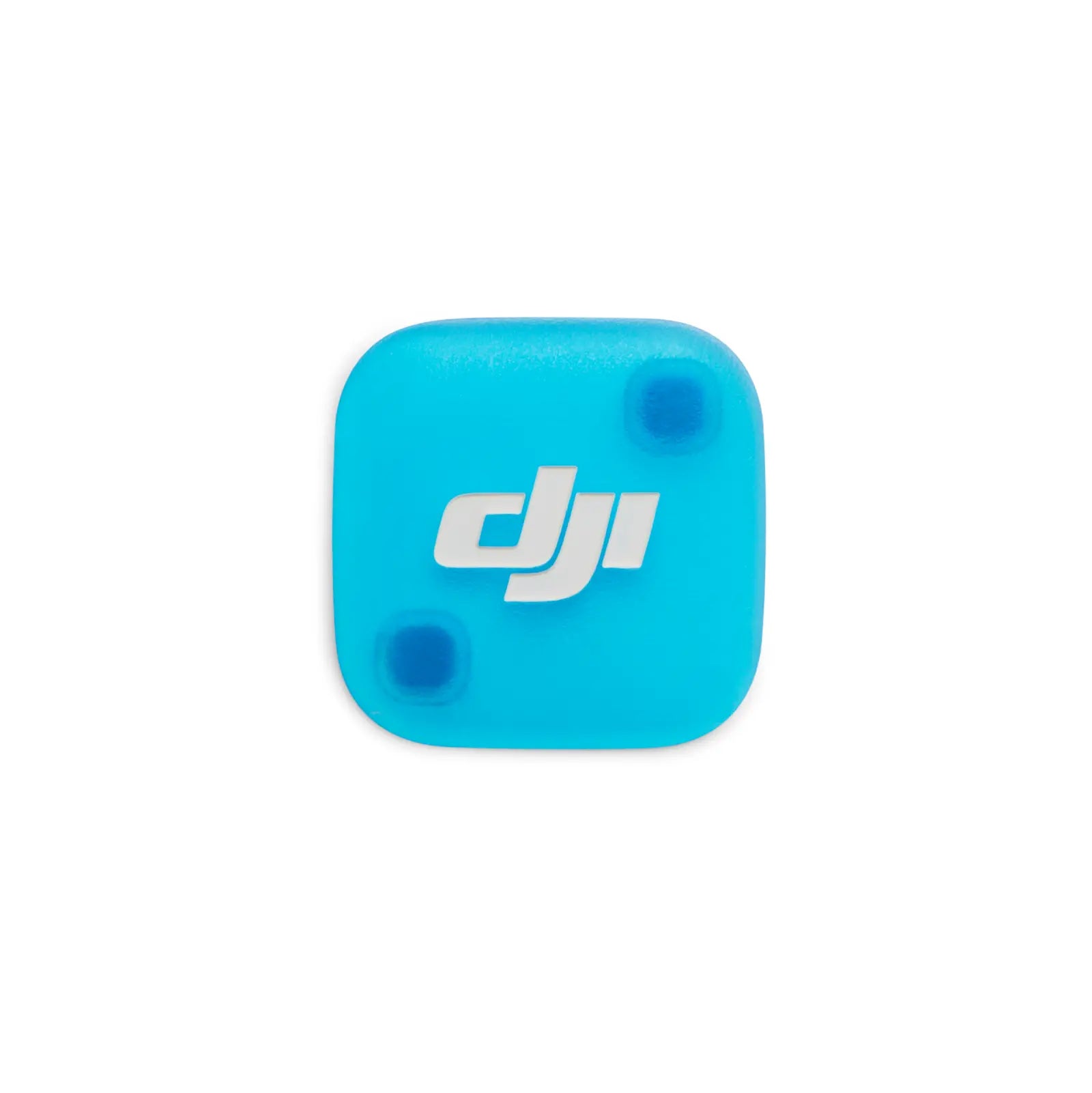 Blue square object with DJI logo on a white background