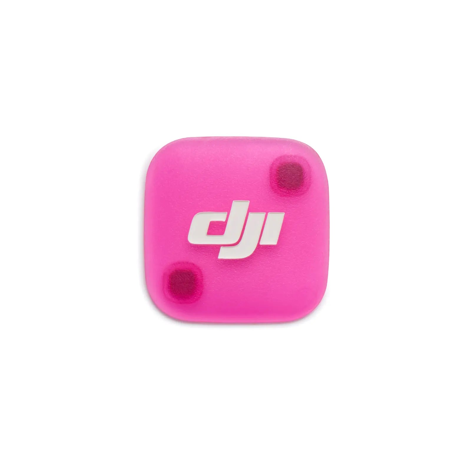 Pink square object with DJI logo on a white background