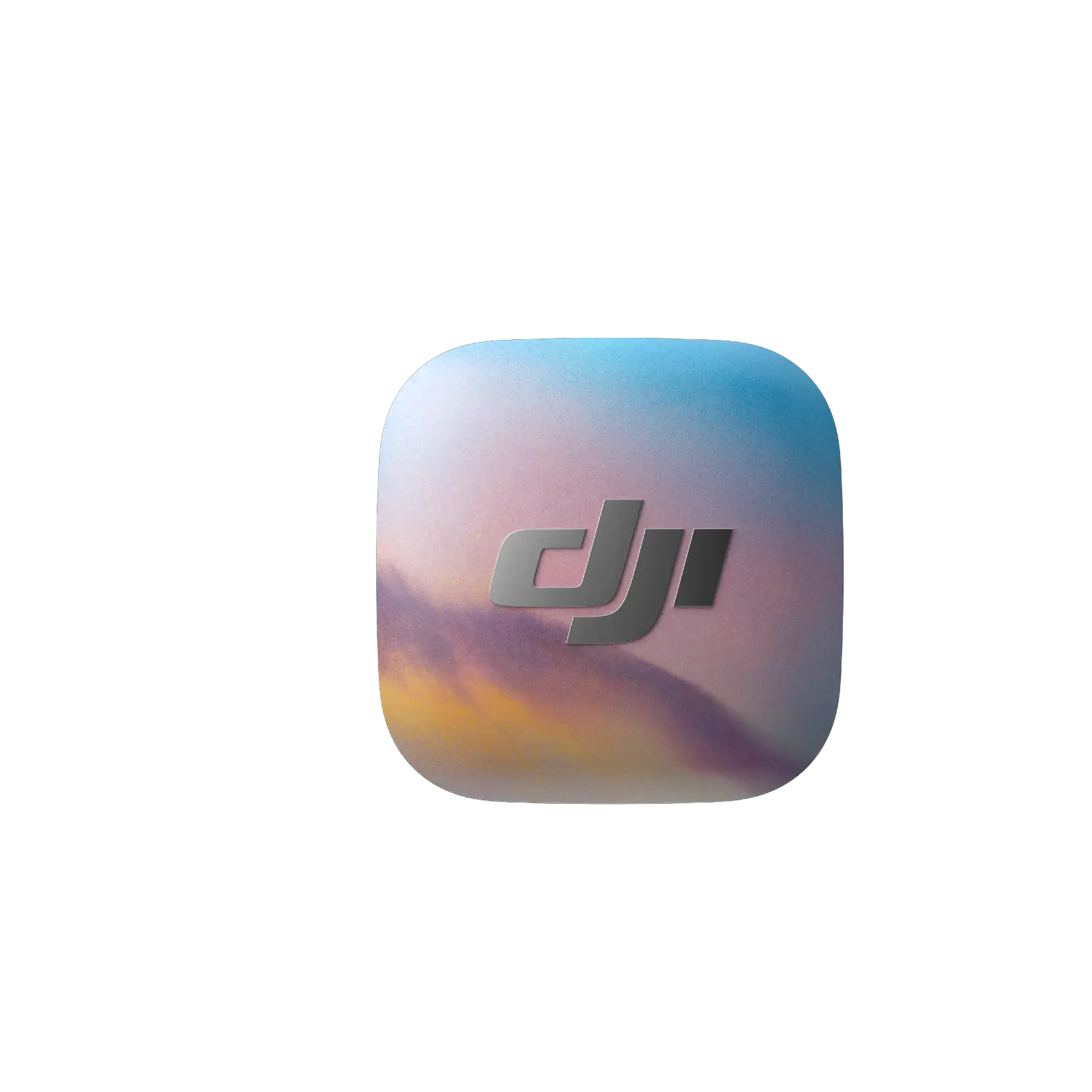 Gradient-colored square with DJI logo on a white background