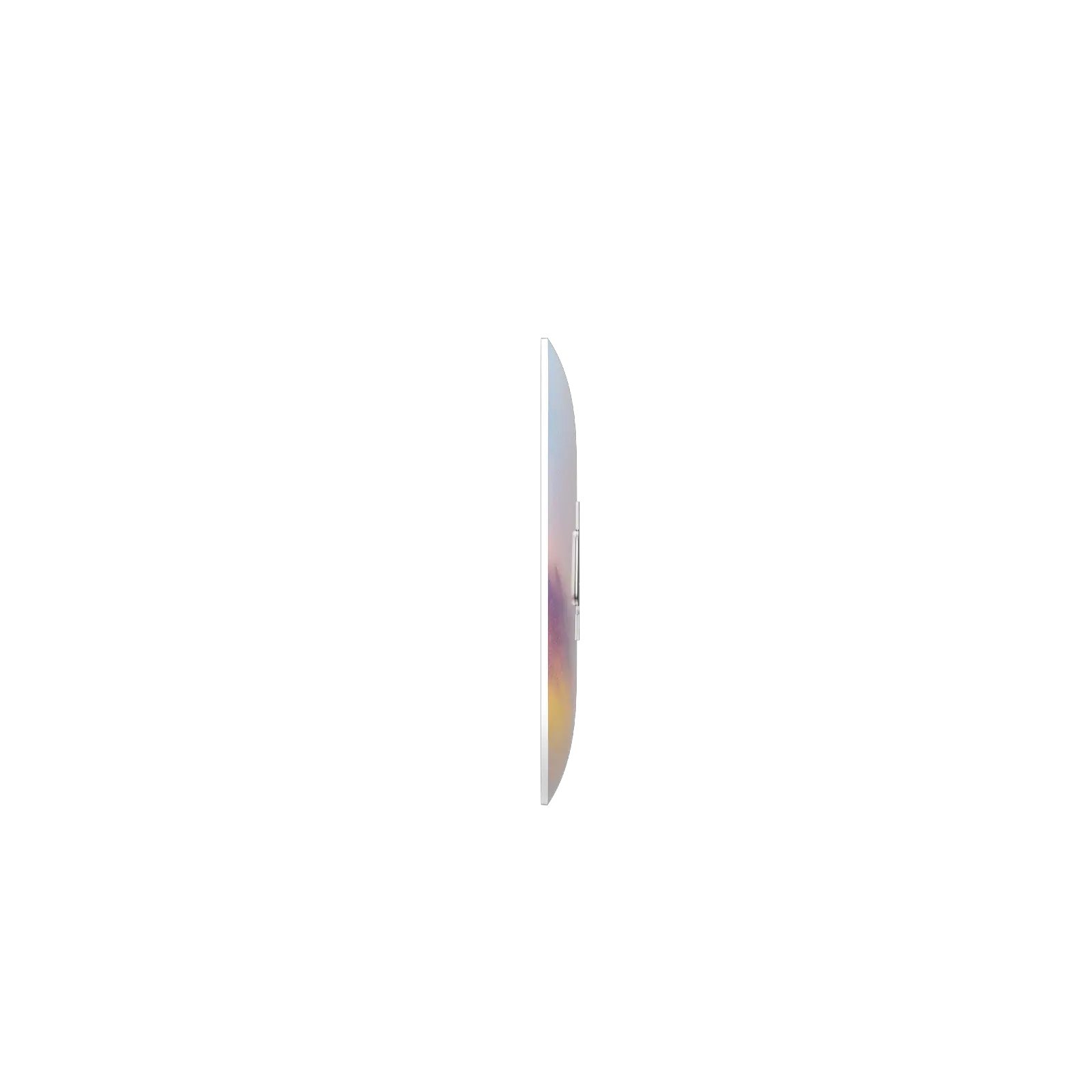 Thin, vertically oriented object with gradient colors on a white background