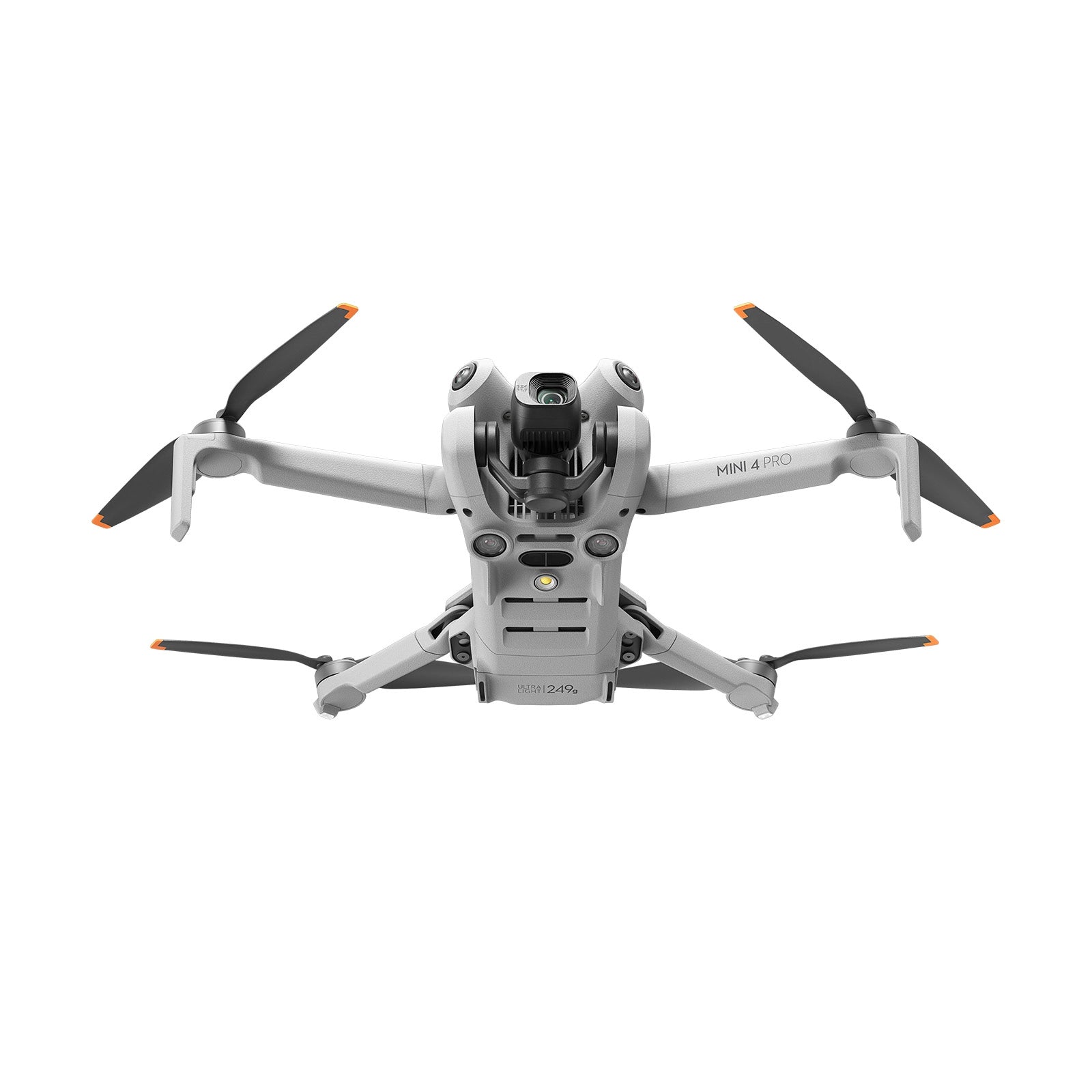 DJI Mini 4 Pro with propeller arms extended front angle