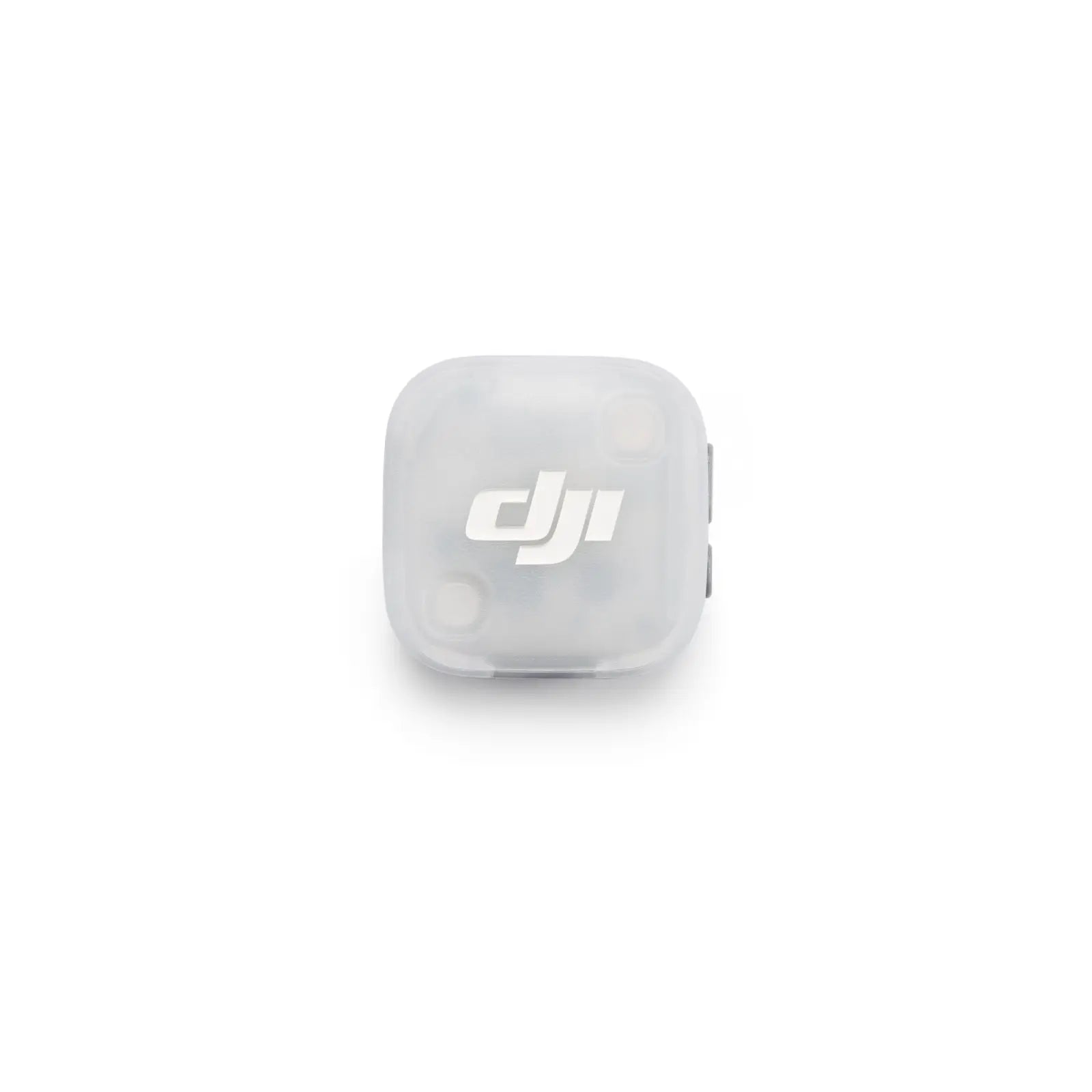 Small white device with DJI logo on a white background