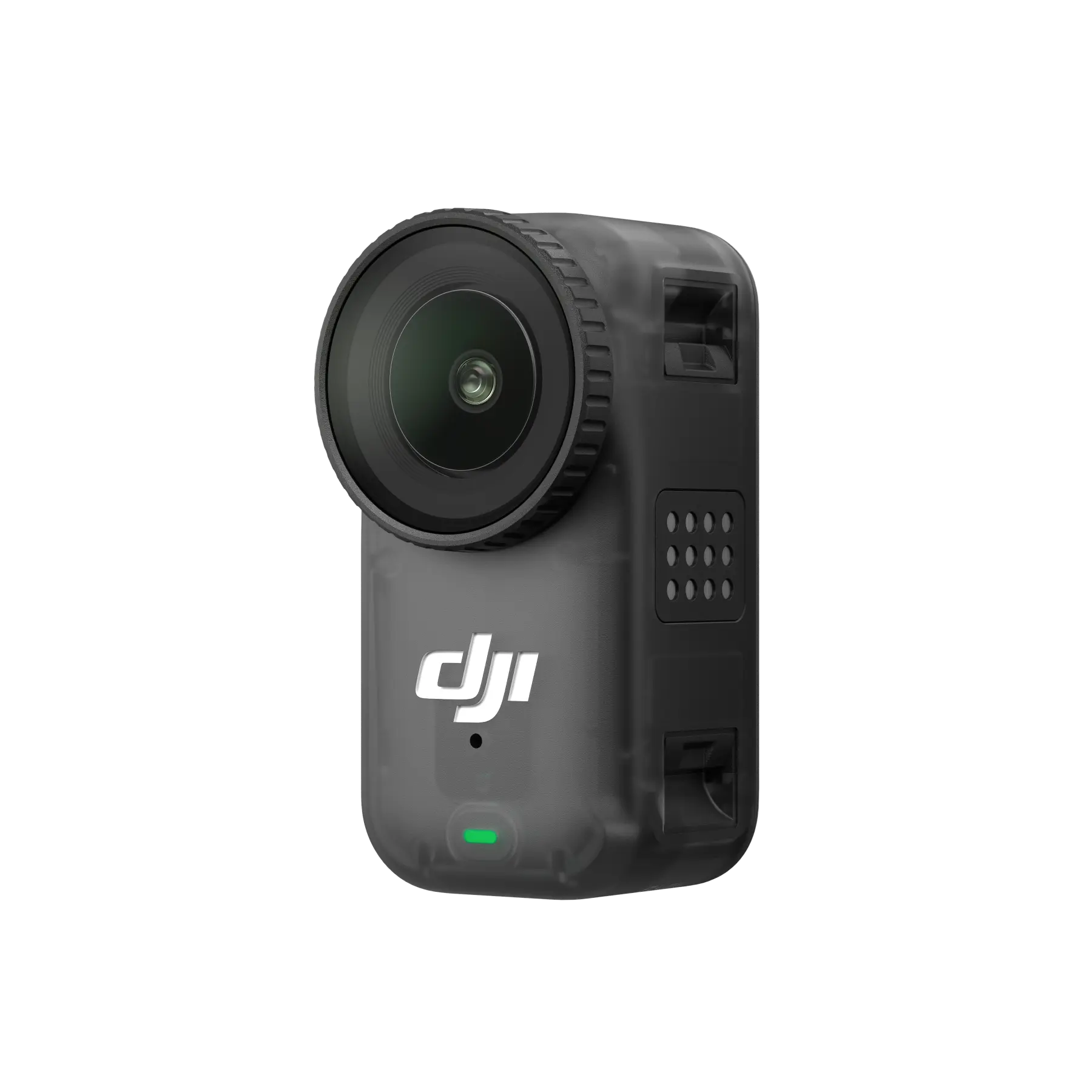Black camera with DJI logo on a white background
