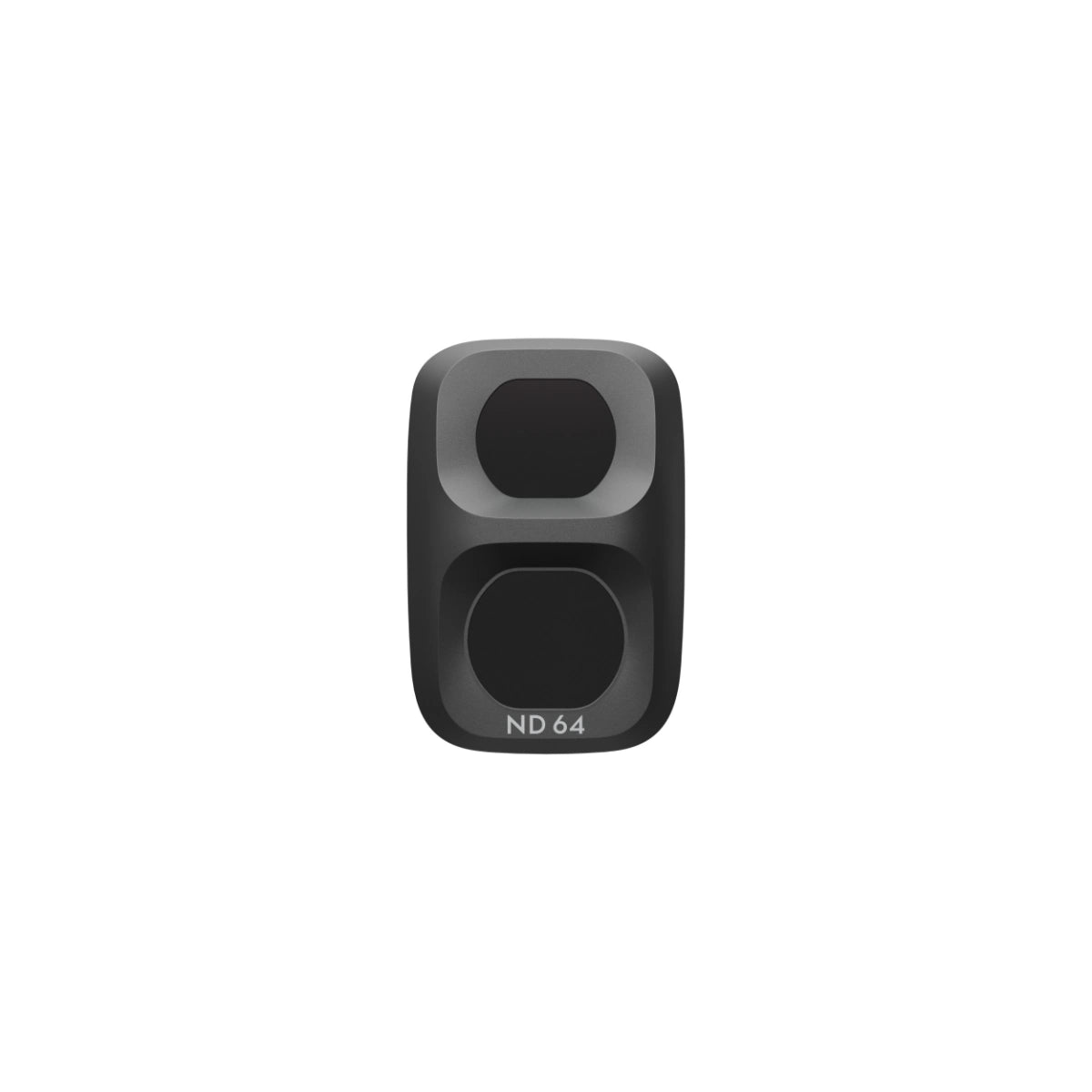 A black rectangular electronic device with rounded corners, featuring two circular black openings and the text 'ND 64' printed near the bottom, centered on a plain white background.
