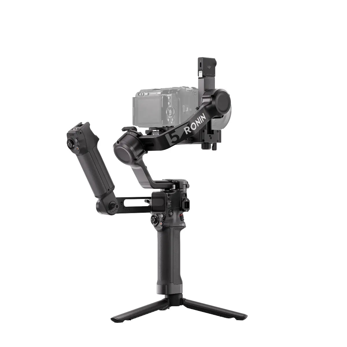 Camera stabilizer with 'Ronin' branding on a white background