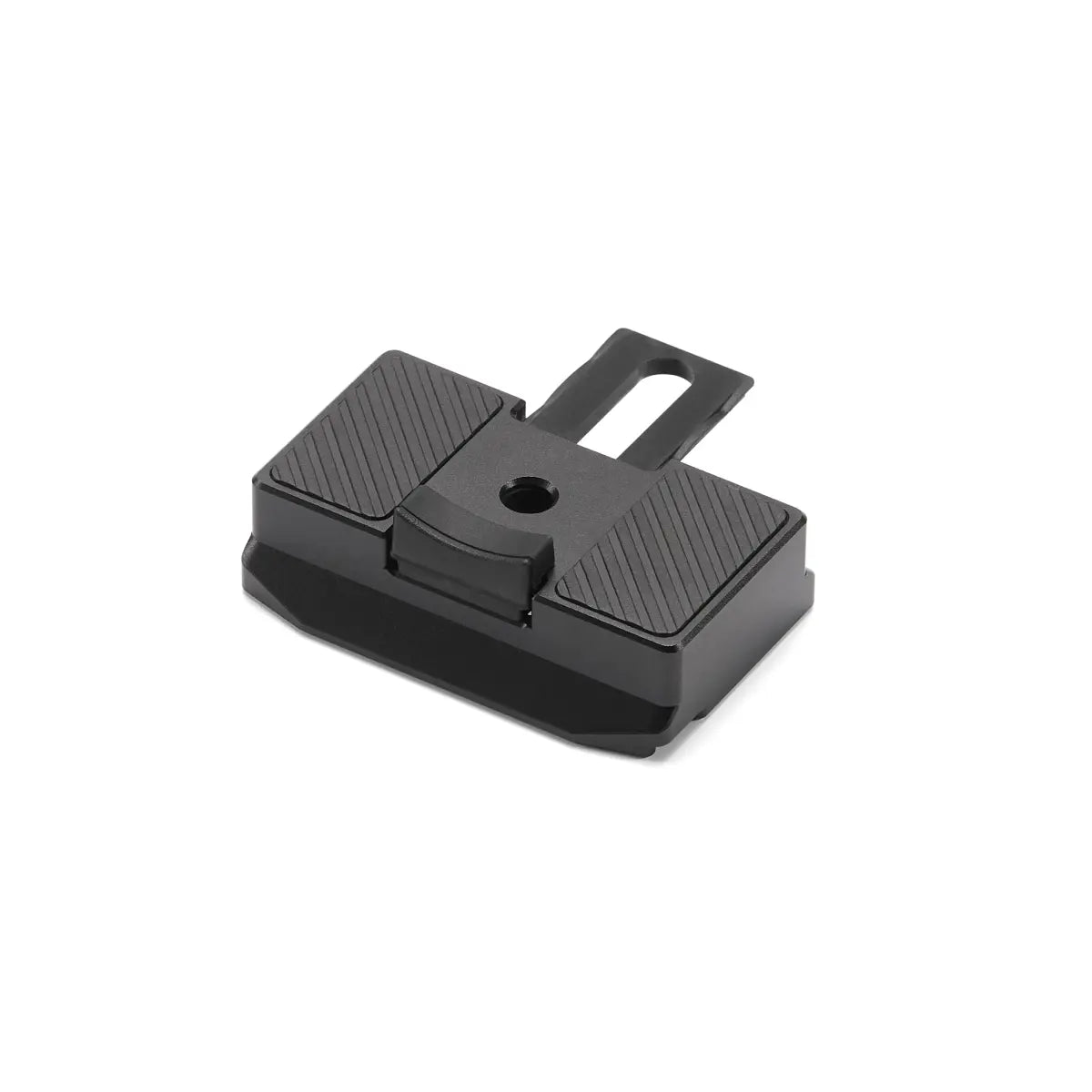 Black metal bracket on a white background