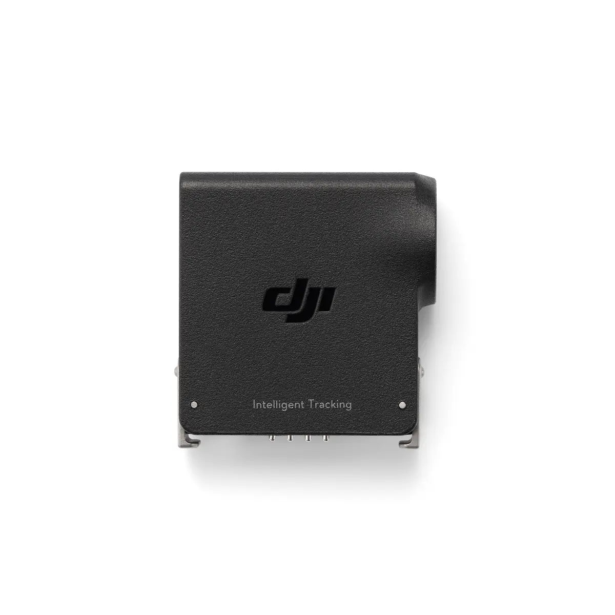 Black electronic device with DJI logo on a white background