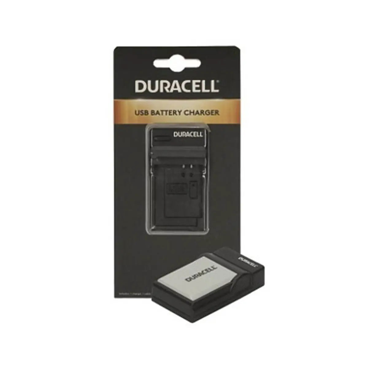 Duracell USB battery charger in packaging on a white background