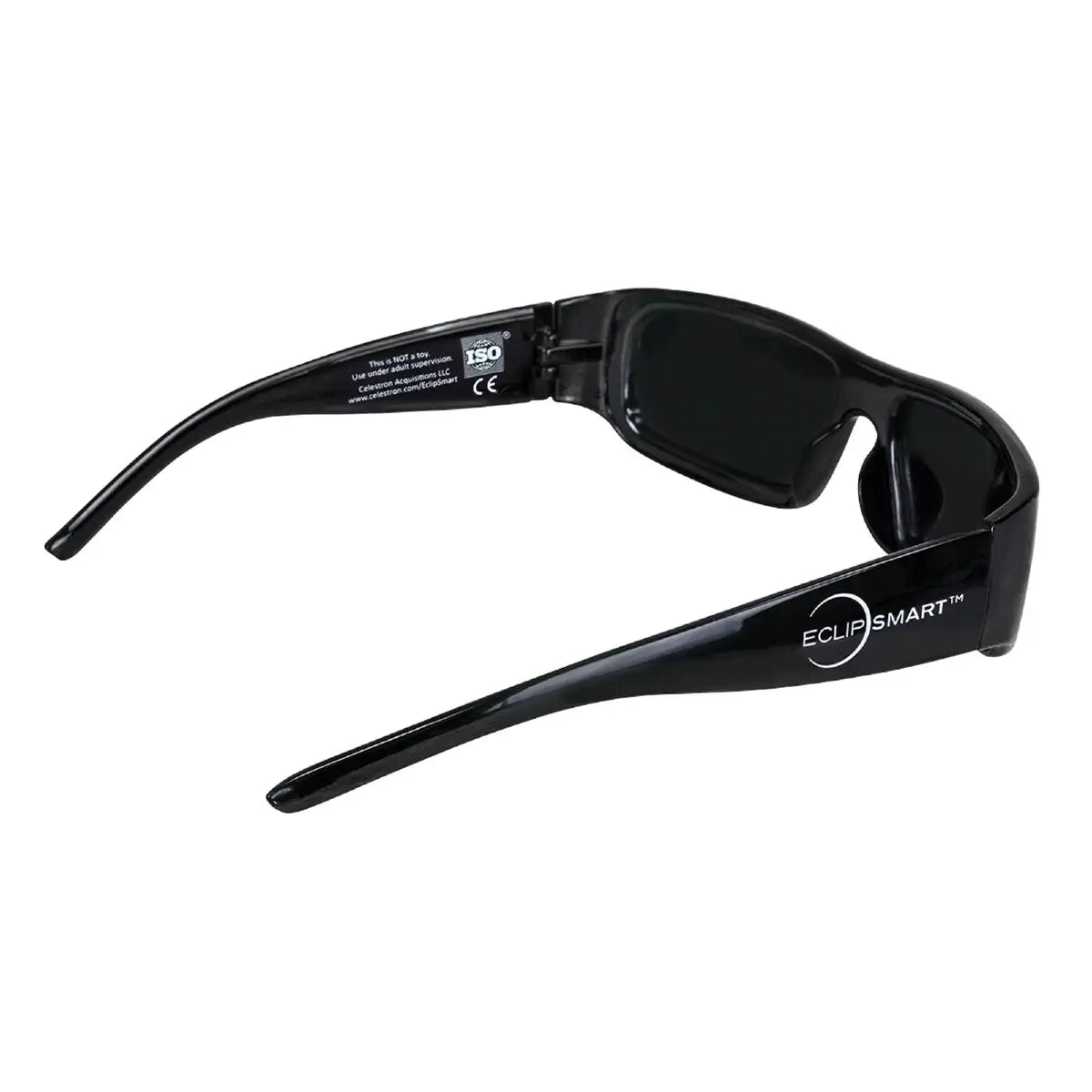 Black sunglasses with 'EclipseSmart' branding on a white background
