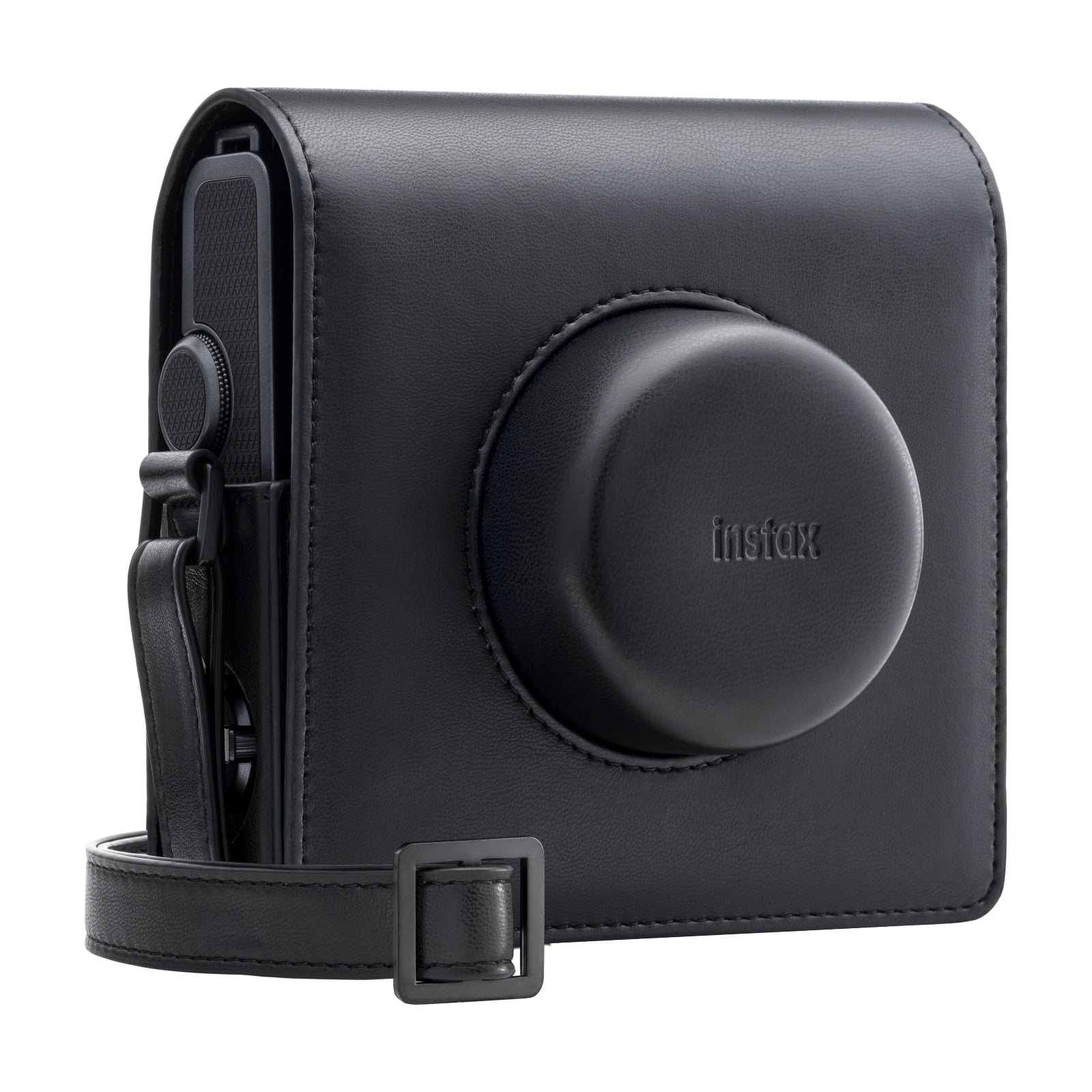 Fuji Instax Wide Evo Black Camera Case side angle with strap