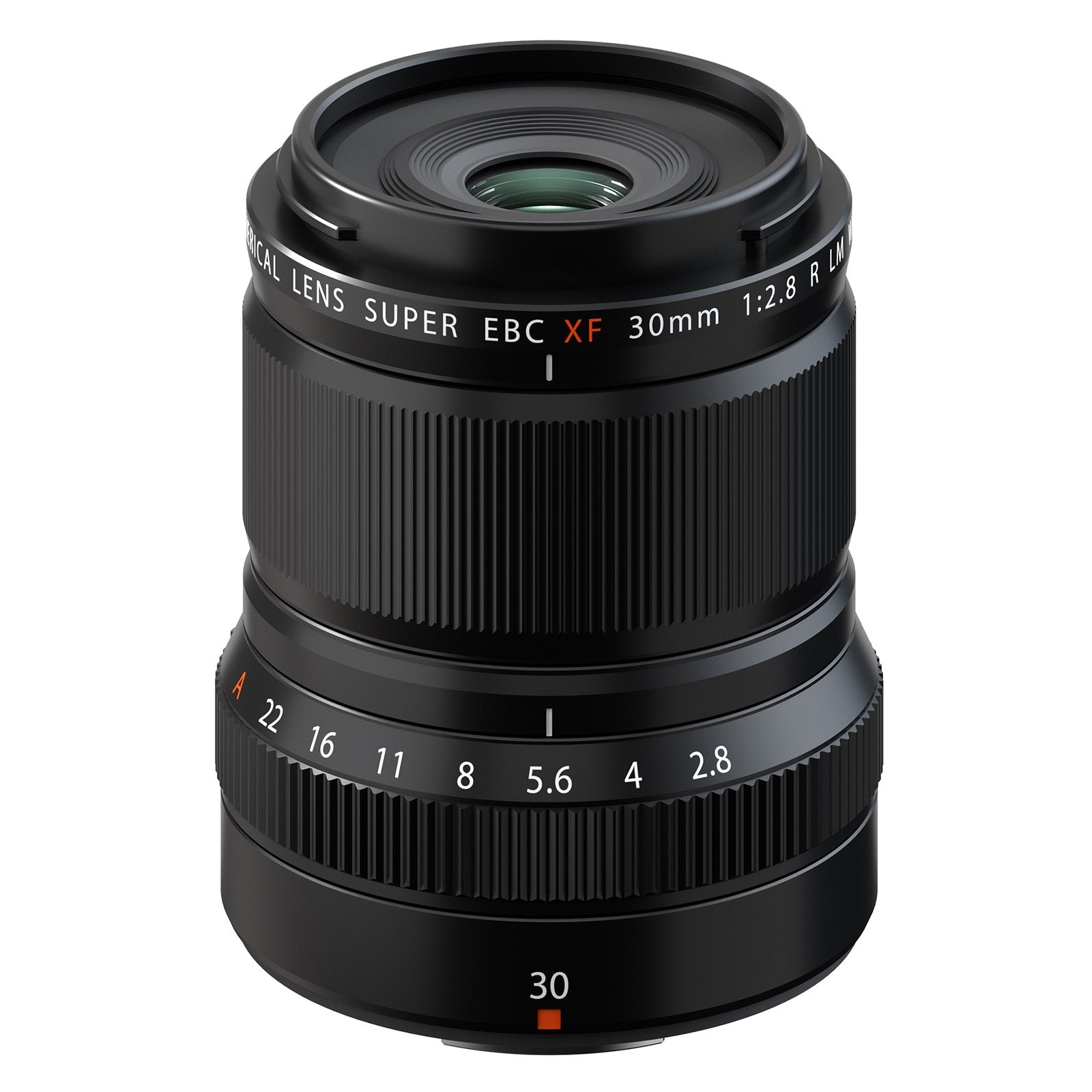 Fujifilm Fujinon XF 30mm F2.8 R LM WR Macro Lens product photo side angle vertical