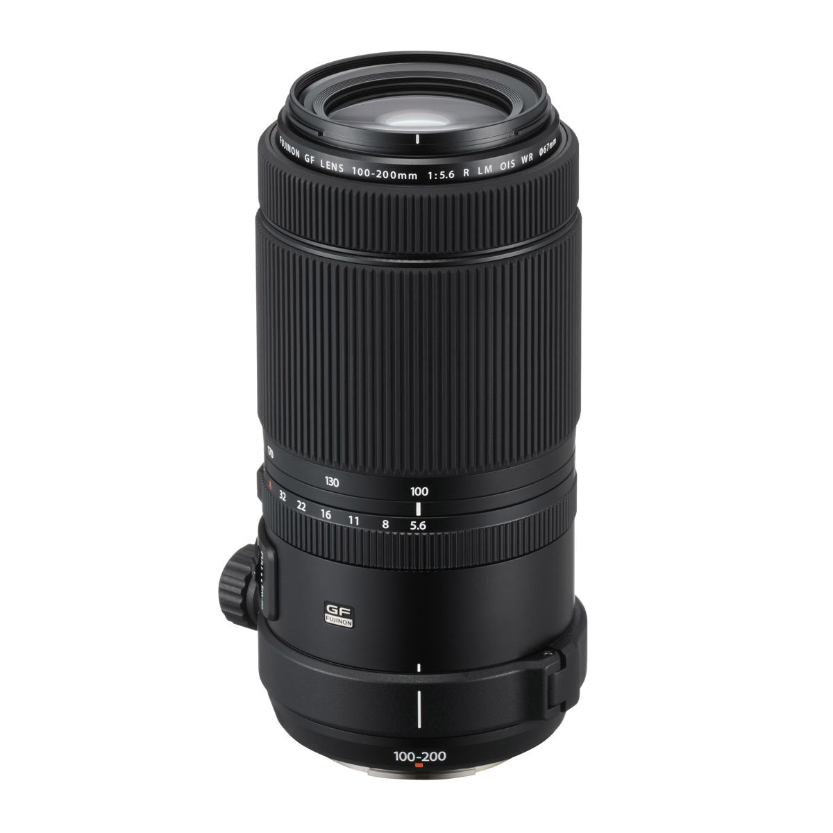 Fujifilm GF 100-200mm f5.6 R LM OIS WR Lens product photo top angle