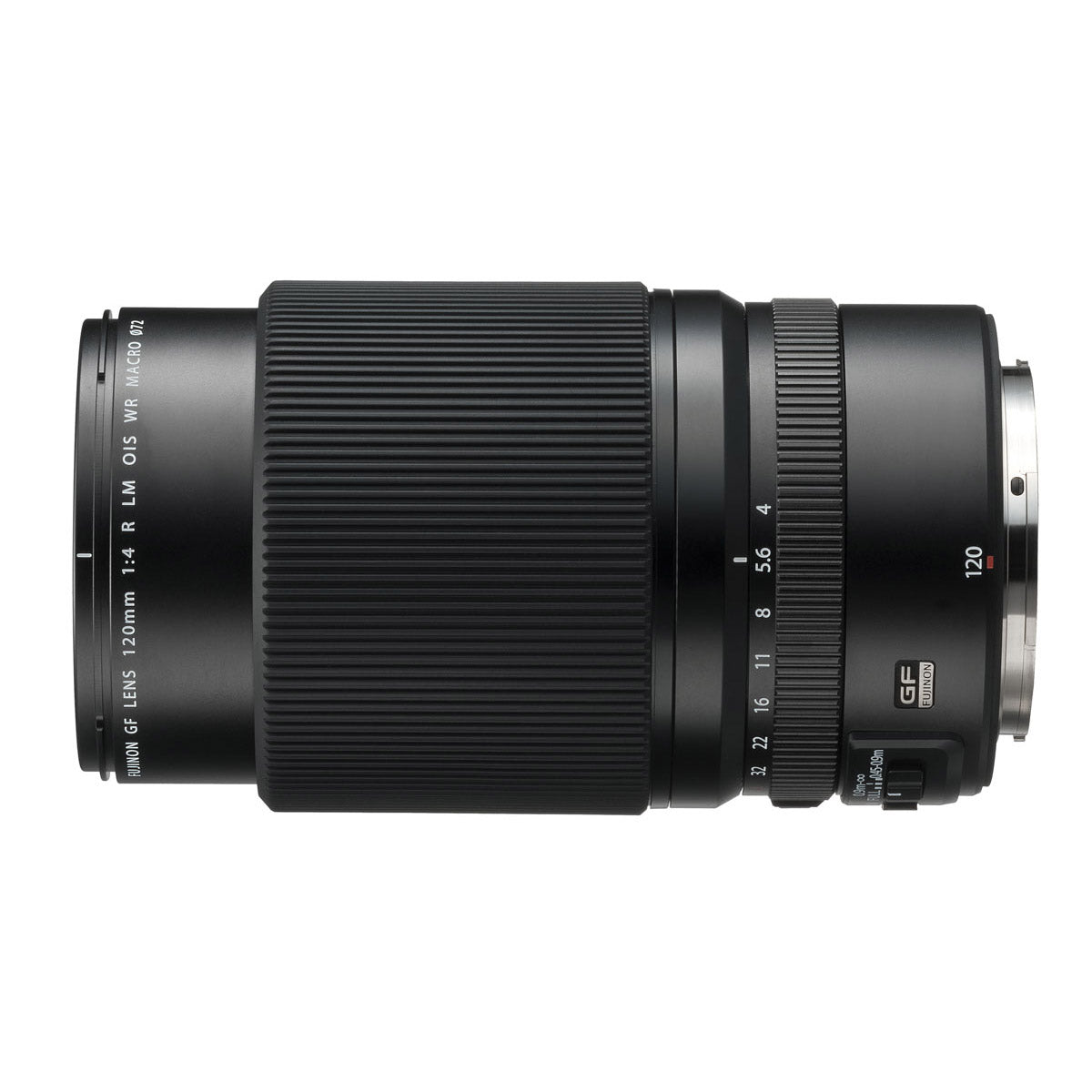 Fujifilm GF 120mm f4 R LM OIS WR Macro Lens product photo side