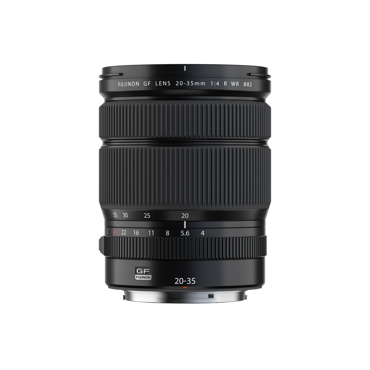 Fujifilm GF 20-35mm f4 R WR Lens product photo top vertical